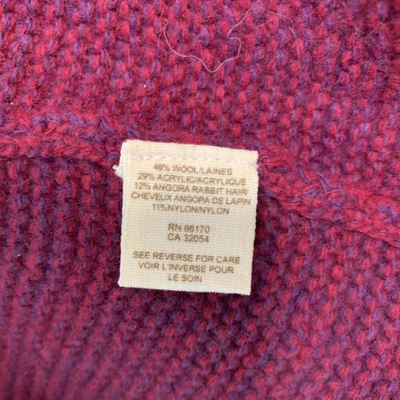 Free People XS Red Gradient Angora Wool Knit Long Cardigan Sweater Peplum Chunky - Picture 4 of 7